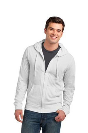 District Young Mens Lightweight Jersey Full-Zip Hoodie | Choke Print Shop